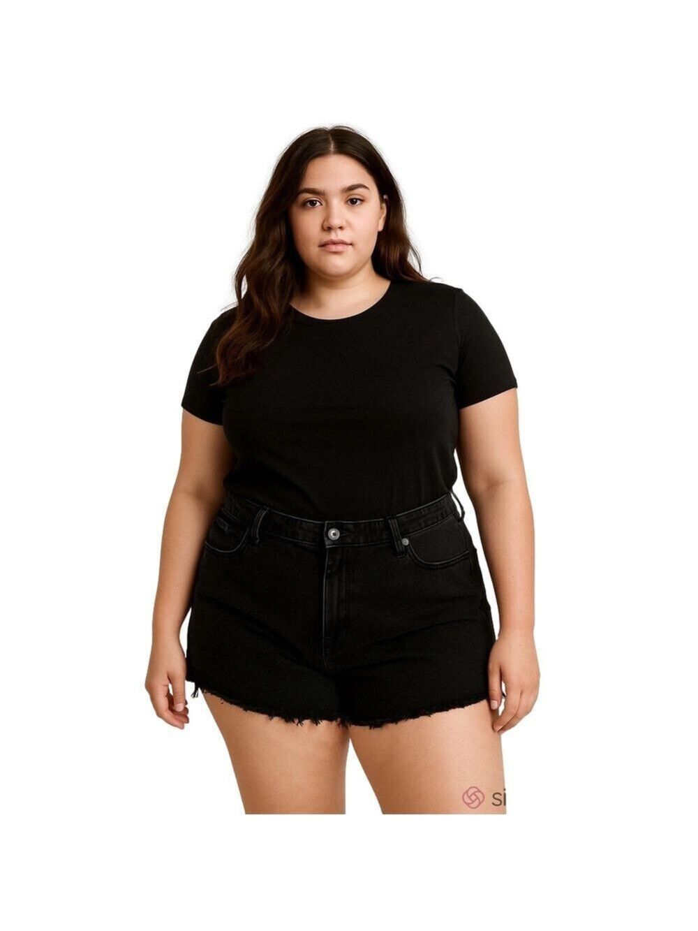 Plus Sz Abercrombie & Fitch”The Mom Short in Black Denim Sz 22
